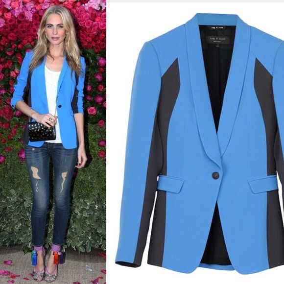 🌹SOLD🌹 Rag & Bone Black Blue Hefferson Blazer - Picture 3 of 11